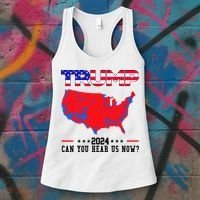 Trump 2024 Can You Hear Us Now Pro Donald Trump Election Usa Map Women's Tank Top thumb 3