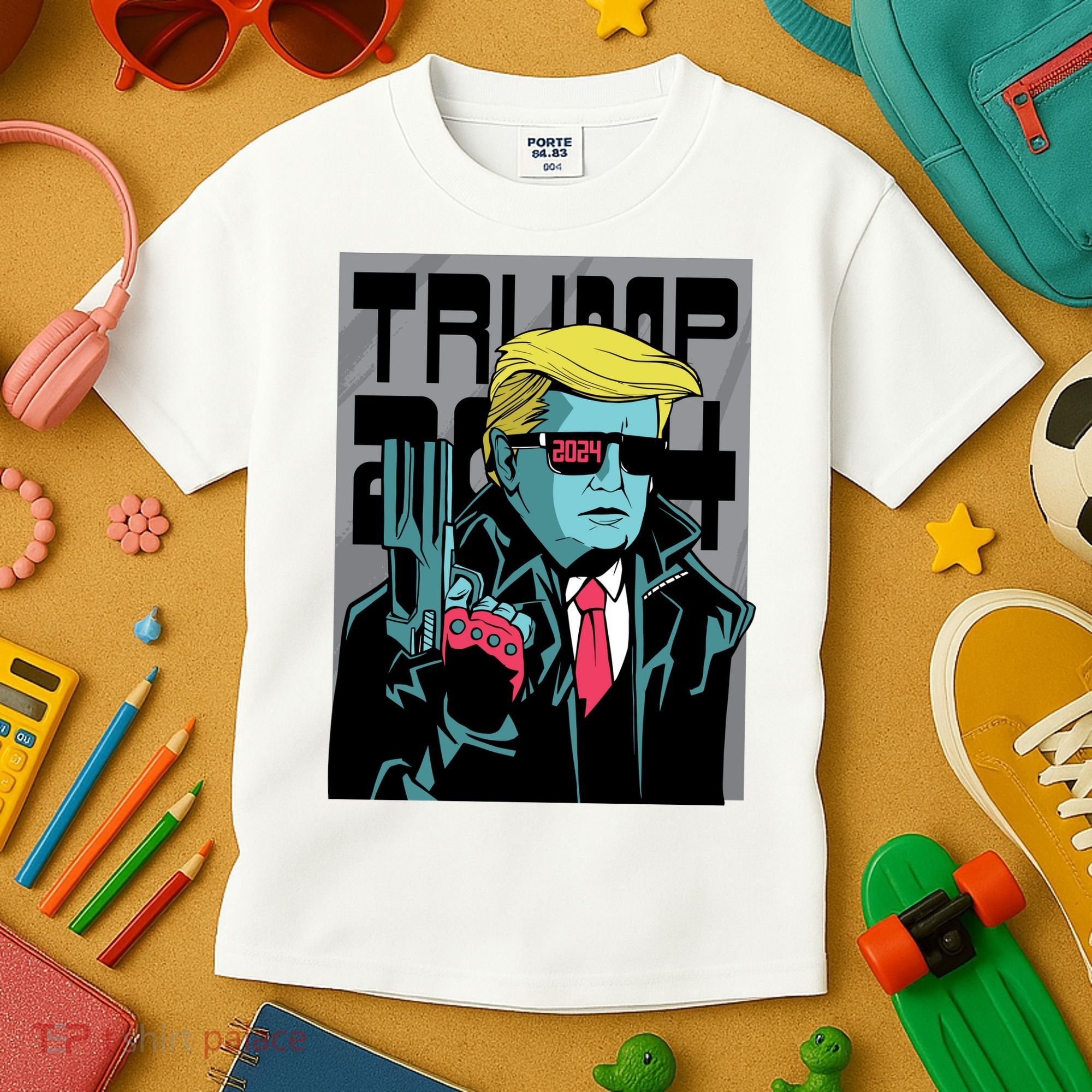 Trump 2024 Comic Cover Kids T-Shirt