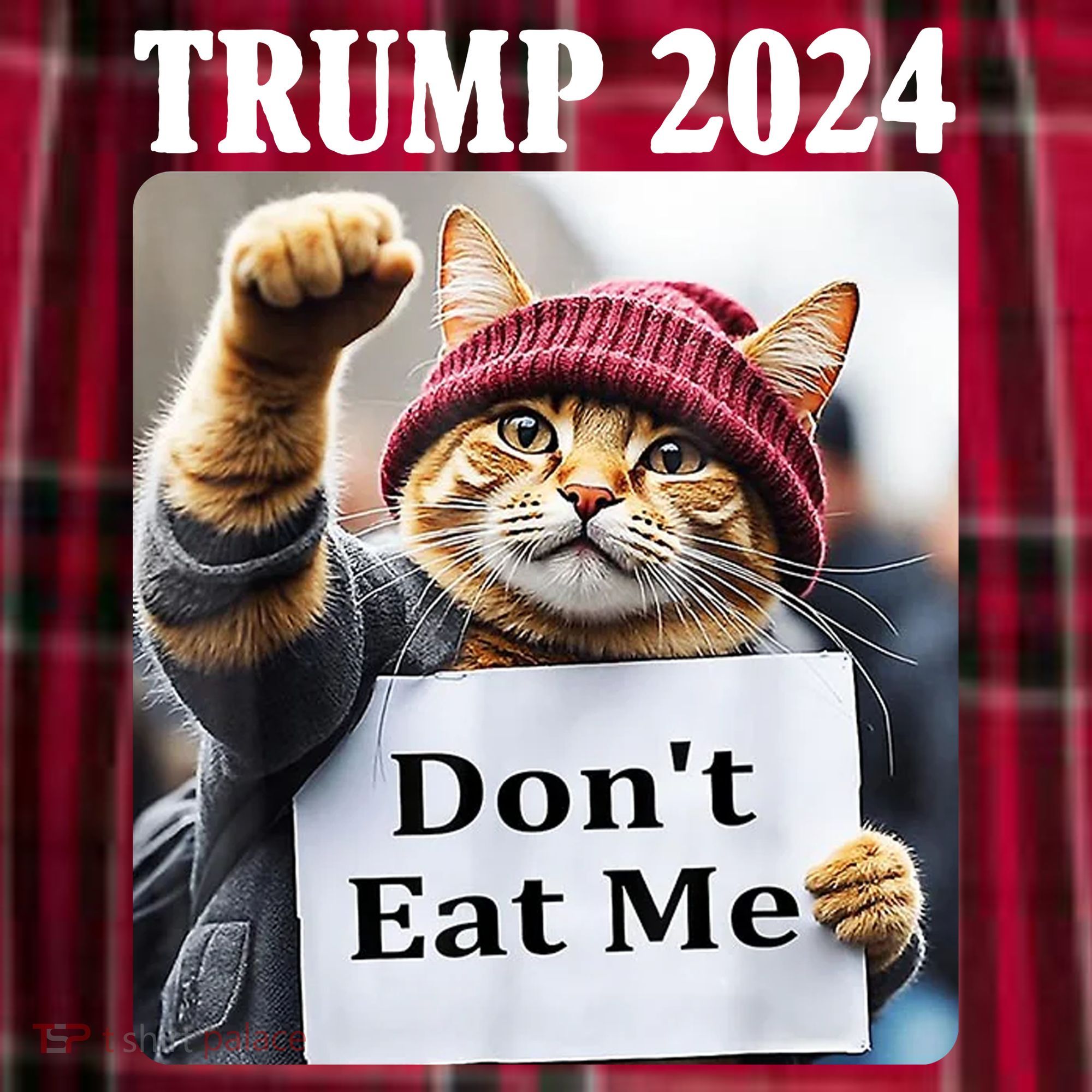 Trump 2024 Dont Eat Me Funny Cat Election Women's Flannel Plaid Pajama Pants