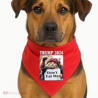 Trump 2024 Dont Eat Me Funny Cat Election USA-Made Doggie Bandana thumb 1