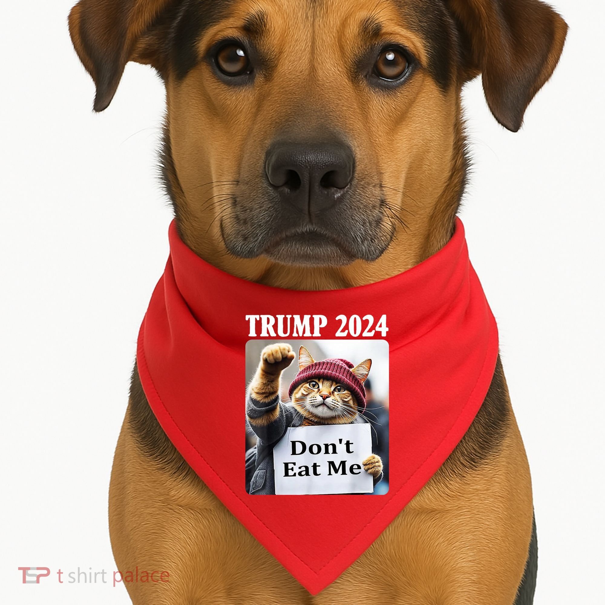 Trump 2024 Dont Eat Me Funny Cat Election USA-Made Doggie Bandana