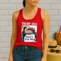 Trump 2024 Dont Eat Me Funny Cat Election Women's Tank Top thumb 2