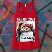 Trump 2024 Dont Eat Me Funny Cat Election Women's Tank Top thumb 3