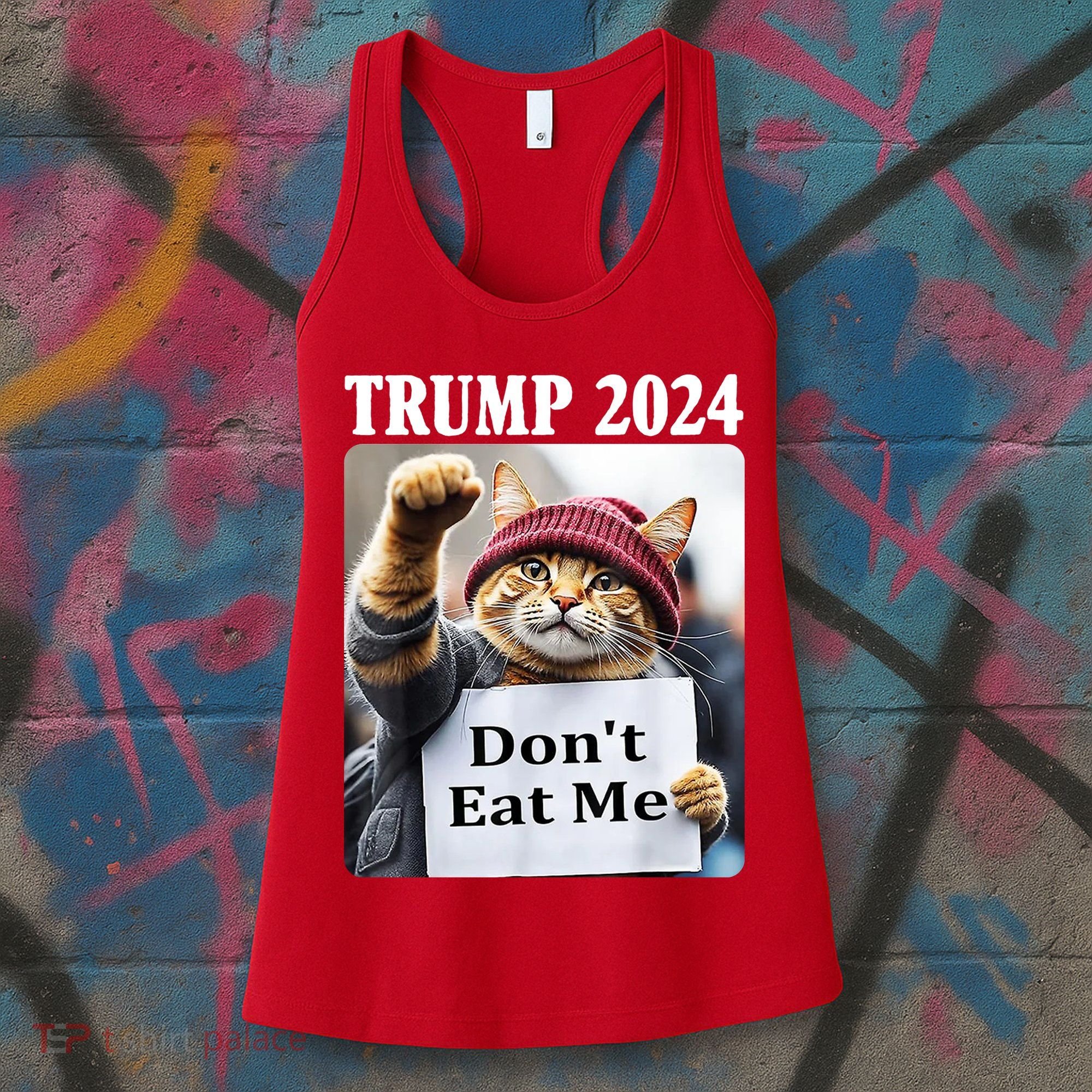 Trump 2024 Dont Eat Me Funny Cat Election Women's Tank Top