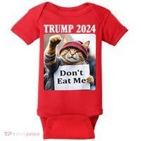 Trump 2024 Dont Eat Me Funny Cat Election Baby Bodysuit thumb 0