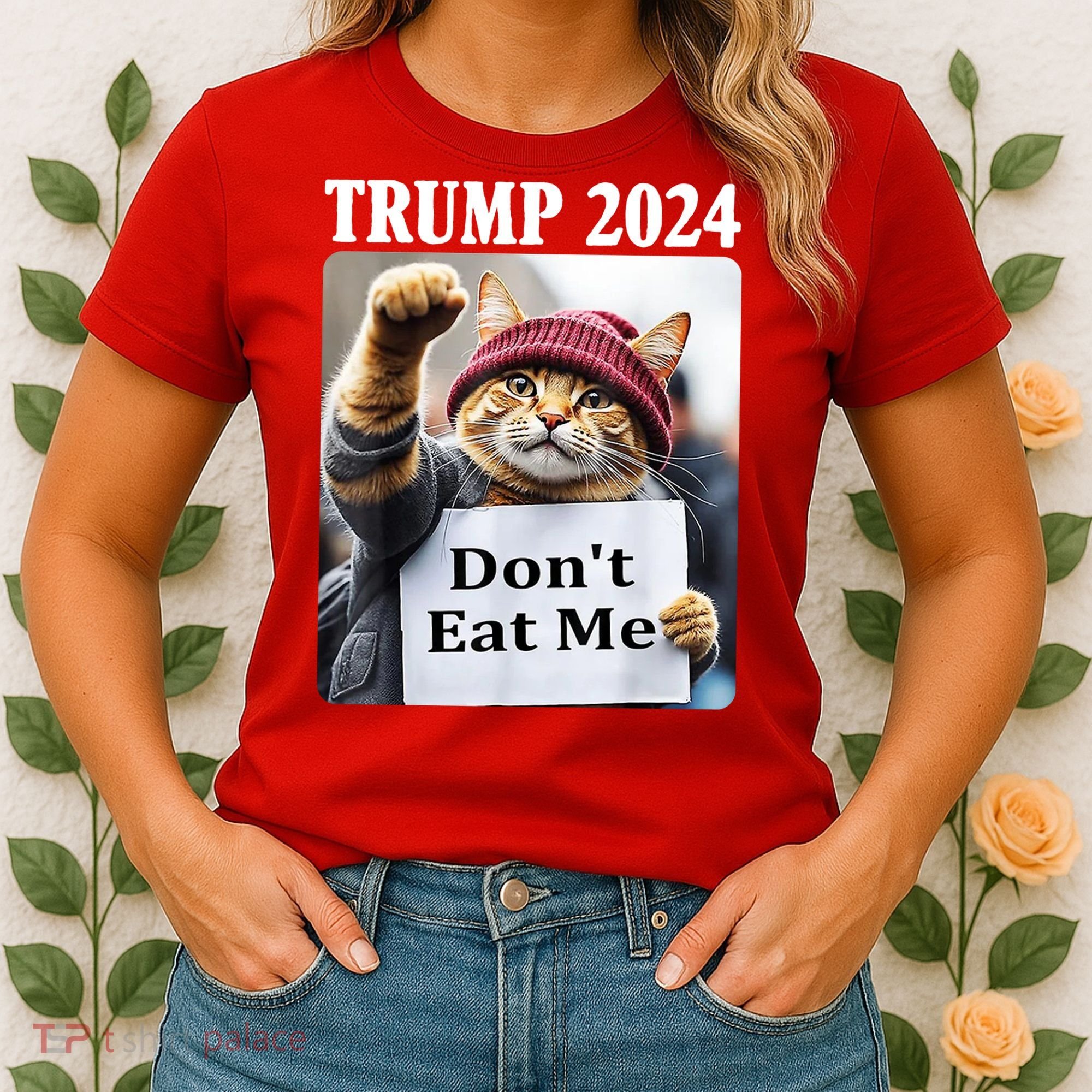 Trump 2024 Dont Eat Me Funny Cat Election Women's T-Shirt