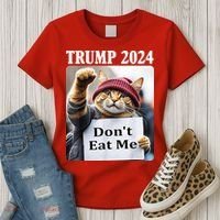 Trump 2024 Dont Eat Me Funny Cat Election Women's T-Shirt thumb 3