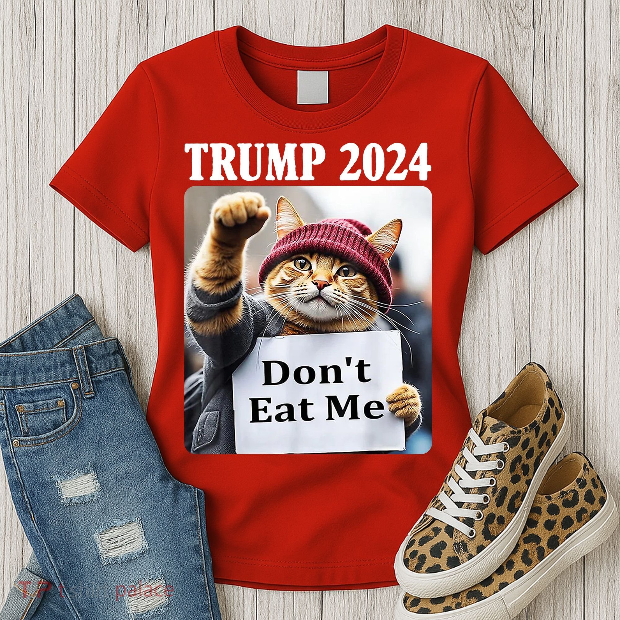 Trump 2024 Dont Eat Me Funny Cat Election Women's T-Shirt