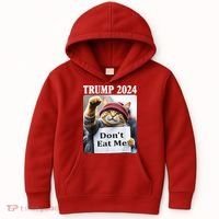 Trump 2024 Dont Eat Me Funny Cat Election Kids Hoodie thumb 0