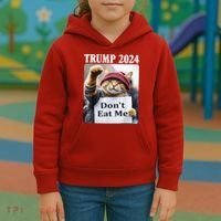 Trump 2024 Dont Eat Me Funny Cat Election Kids Hoodie thumb 3