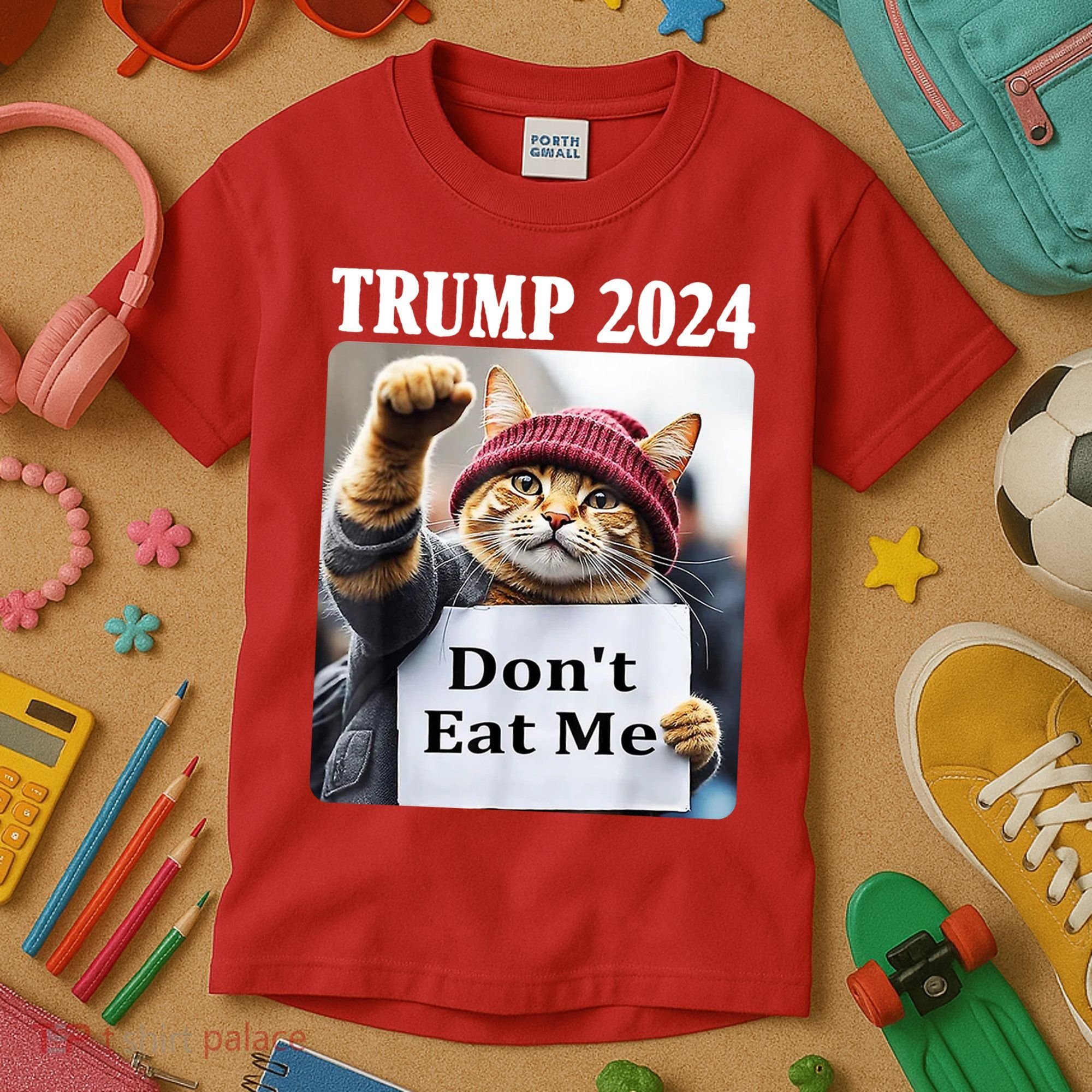 Trump 2024 Dont Eat Me Funny Cat Election Kids T-Shirt