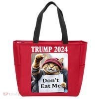 Trump 2024 Dont Eat Me Funny Cat Election Tote Bag thumb 0