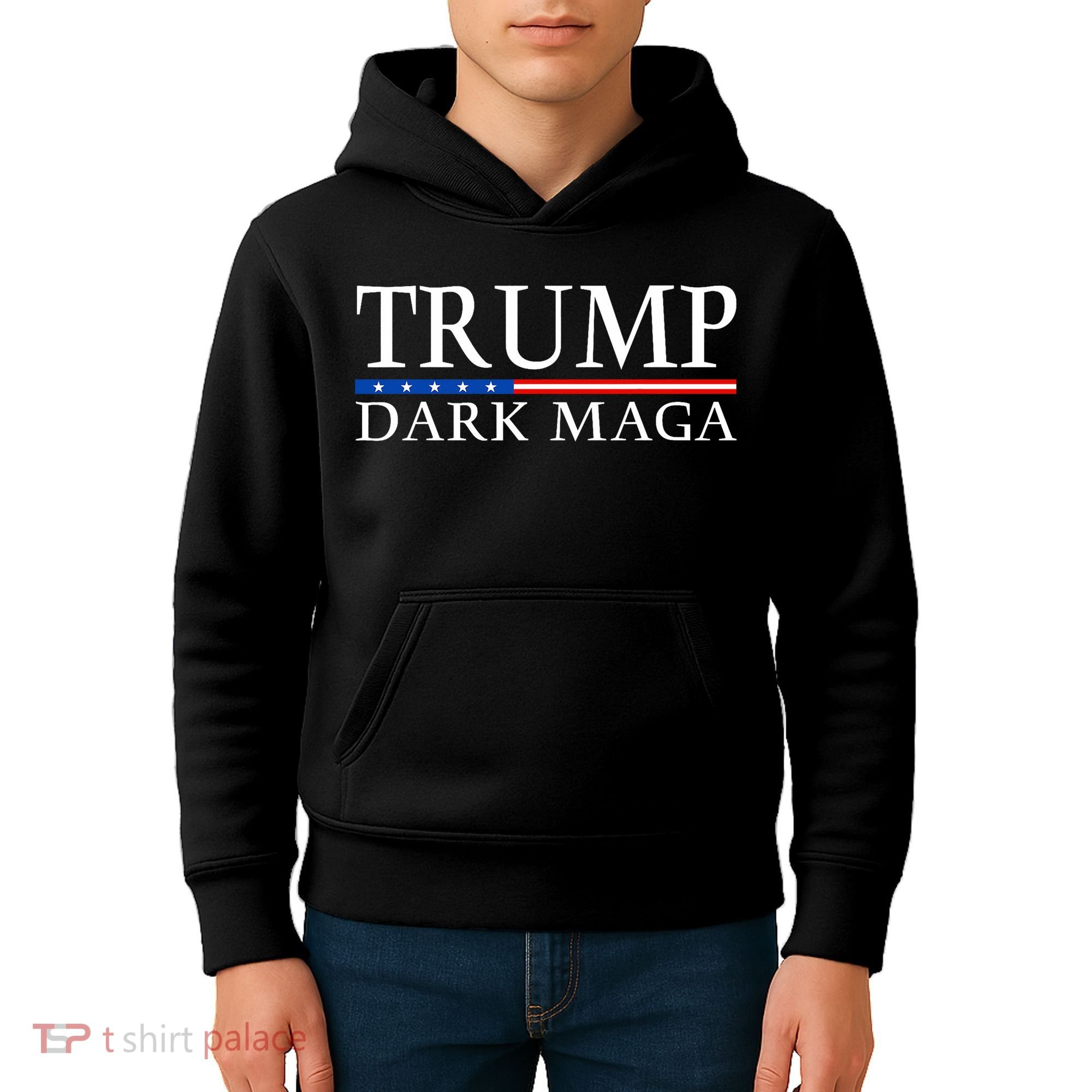 Trump 2024 Dark Maga President Donald Trump Kids Hoodie
