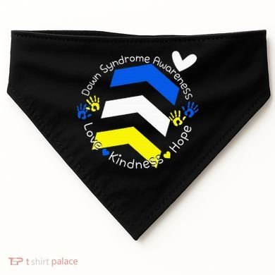 Trisomy 21 Down Syndrome Extra Three Chromosome Arrows USA-Made Doggie Bandana