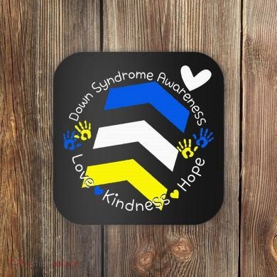 Trisomy 21 Down Syndrome Extra Three Chromosome Arrows Coaster