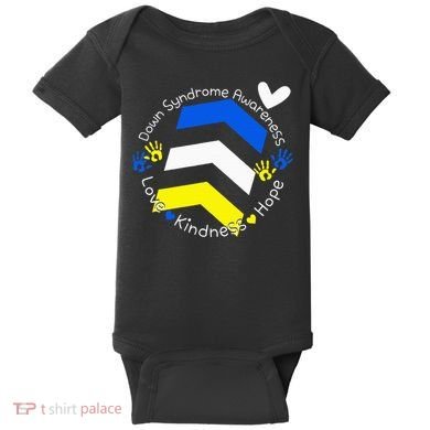 Trisomy 21 Down Syndrome Extra Three Chromosome Arrows Baby Bodysuit