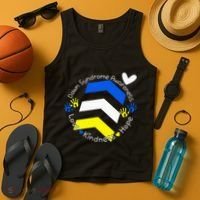 Trisomy 21 Down Syndrome Extra Three Chromosome Arrows Tank Top thumb 4