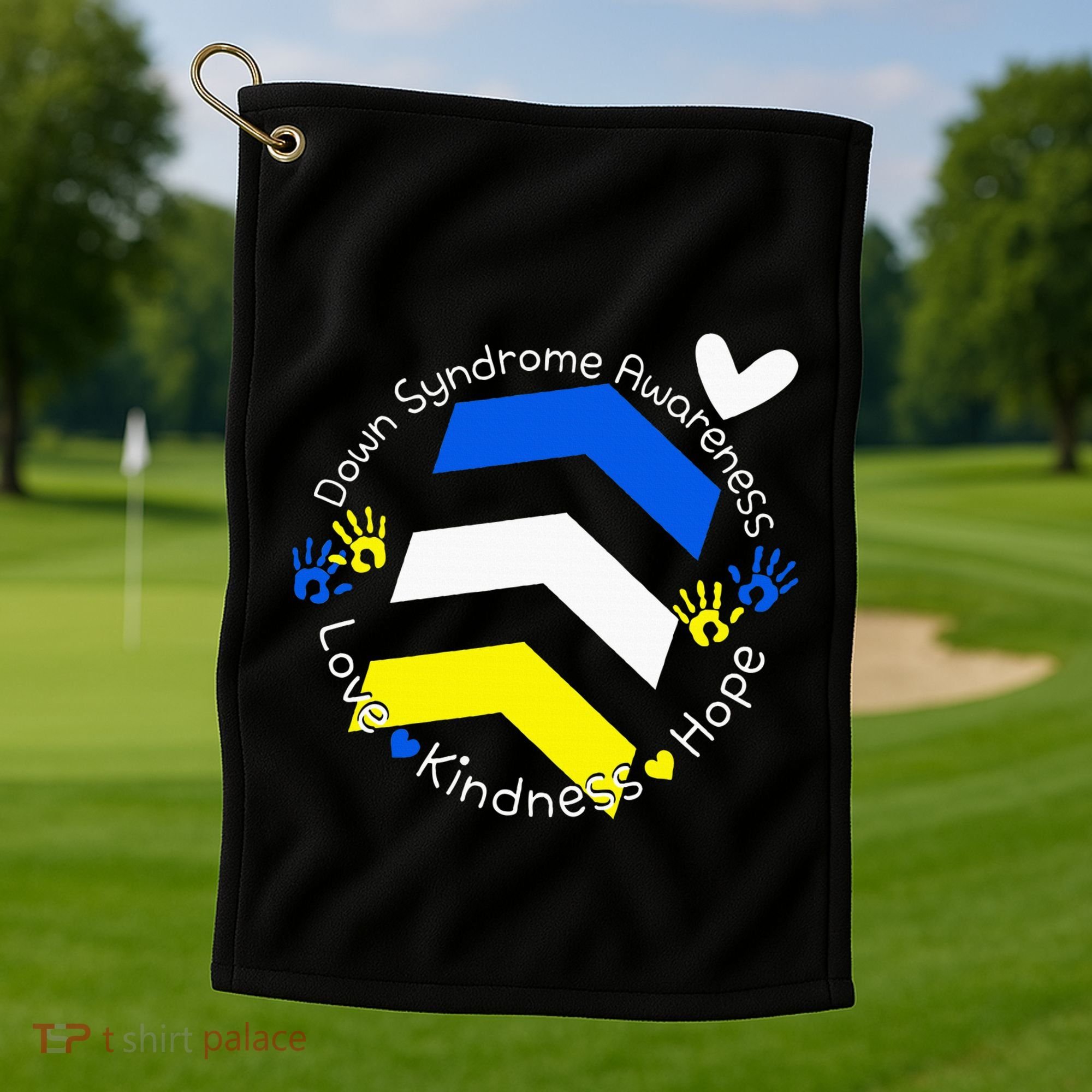 Trisomy 21 Down Syndrome Extra Three Chromosome Arrows Golf Towel