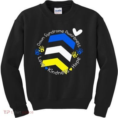 Trisomy 21 Down Syndrome Extra Three Chromosome Arrows Kids Sweatshirt
