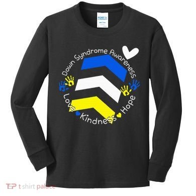 Trisomy 21 Down Syndrome Extra Three Chromosome Arrows Kids Long Sleeve Shirt