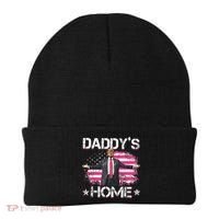 Trump 2024 Daddys Home Funny Trump Pink Beanie thumb 0