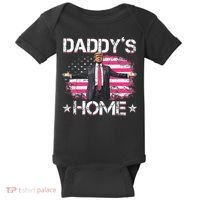 Trump 2024 Daddys Home Funny Trump Pink Baby Bodysuit thumb 0