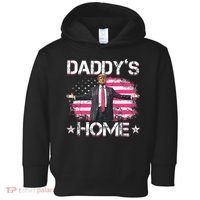Trump 2024 Daddys Home Funny Trump Pink Toddler Hoodie thumb 0