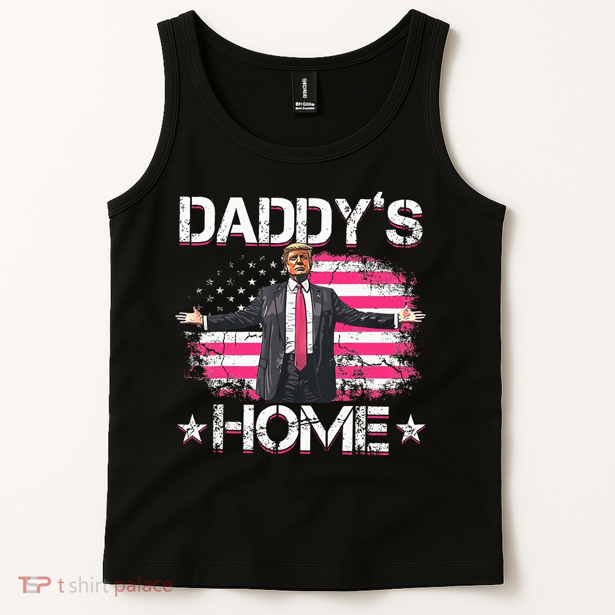 Trump 2024 Daddys Home Funny Trump Pink Tank Top