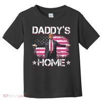 Trump 2024 Daddys Home Funny Trump Pink Toddler T-Shirt thumb 0