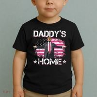 Trump 2024 Daddys Home Funny Trump Pink Toddler T-Shirt thumb 2