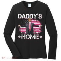 Trump 2024 Daddys Home Funny Trump Pink Women's Long Sleeve Shirt thumb 0