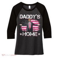 Trump 2024 Daddys Home Funny Trump Pink Women's Tri-Blend 3/4-Sleeve Raglan Shirt thumb 0