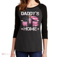 Trump 2024 Daddys Home Funny Trump Pink Women's Tri-Blend 3/4-Sleeve Raglan Shirt thumb 2