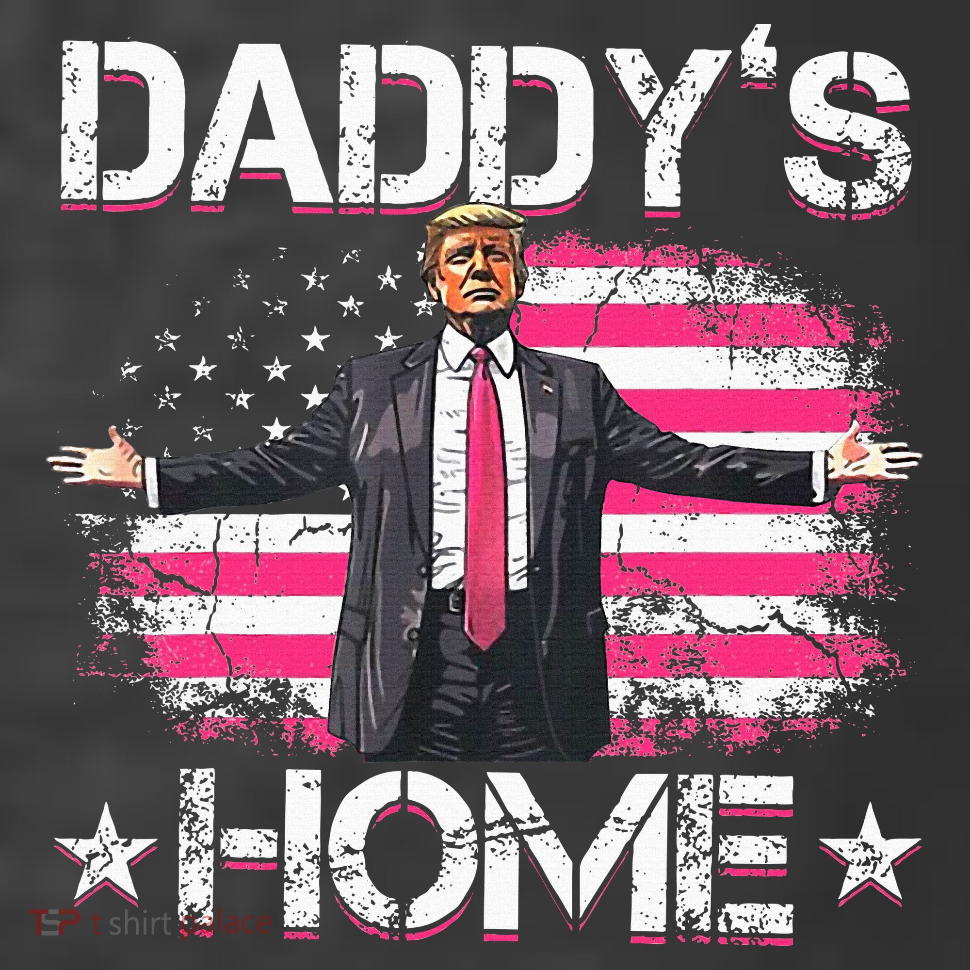Trump 2024 Daddys Home Funny Trump Pink Women's Hoodie