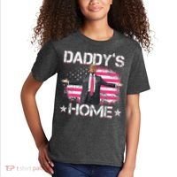 Trump 2024 Daddys Home Funny Trump Pink Kids T-Shirt thumb 2