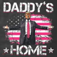 Trump 2024 Daddys Home Funny Trump Pink Kids T-Shirt thumb 4
