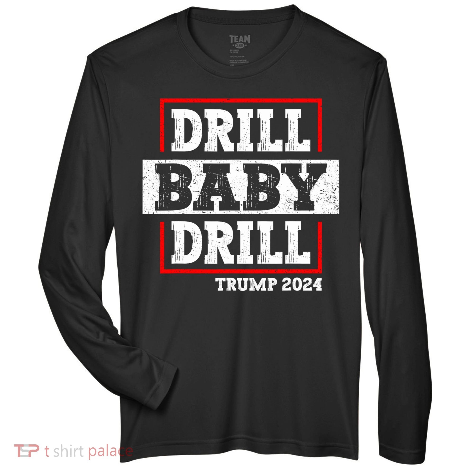 Trump 2024 Drill Baby Drill Zone Performance Long-Sleeve T-Shirt