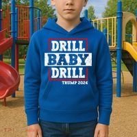 Trump 2024 Drill Baby Drill Kids Hoodie thumb 2