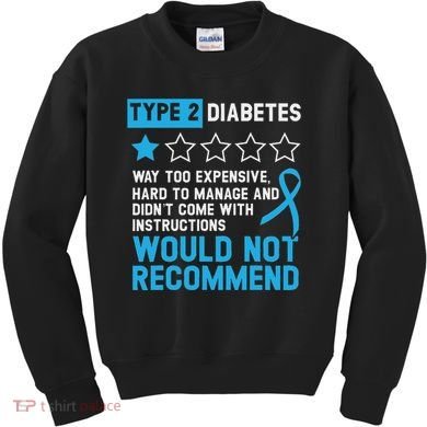 Type 2 Diabetes T2d Warrior Diabetes Awareness Kids Sweatshirt