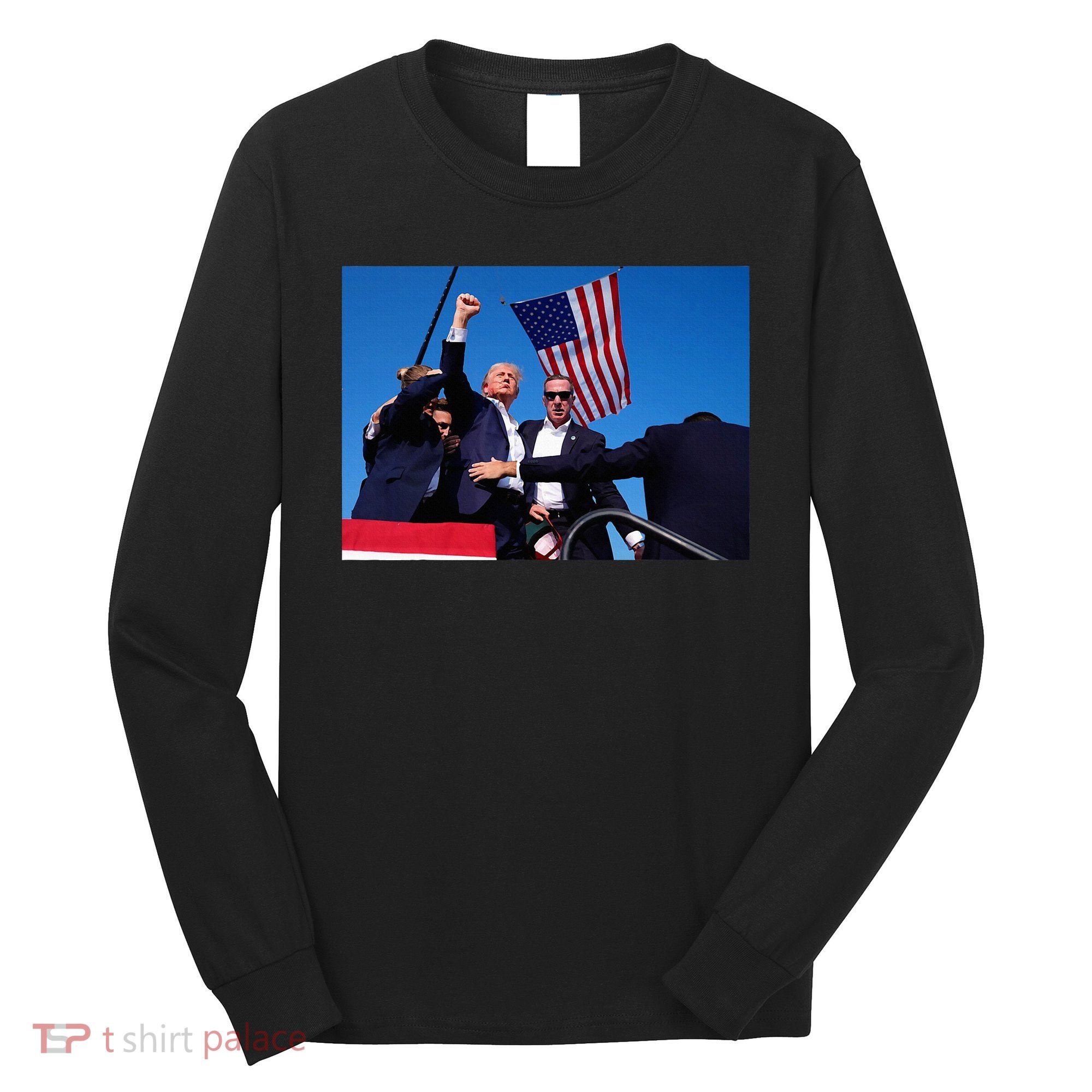 Trump 2024 Donald Trump Fist Pump Long Sleeve Shirt