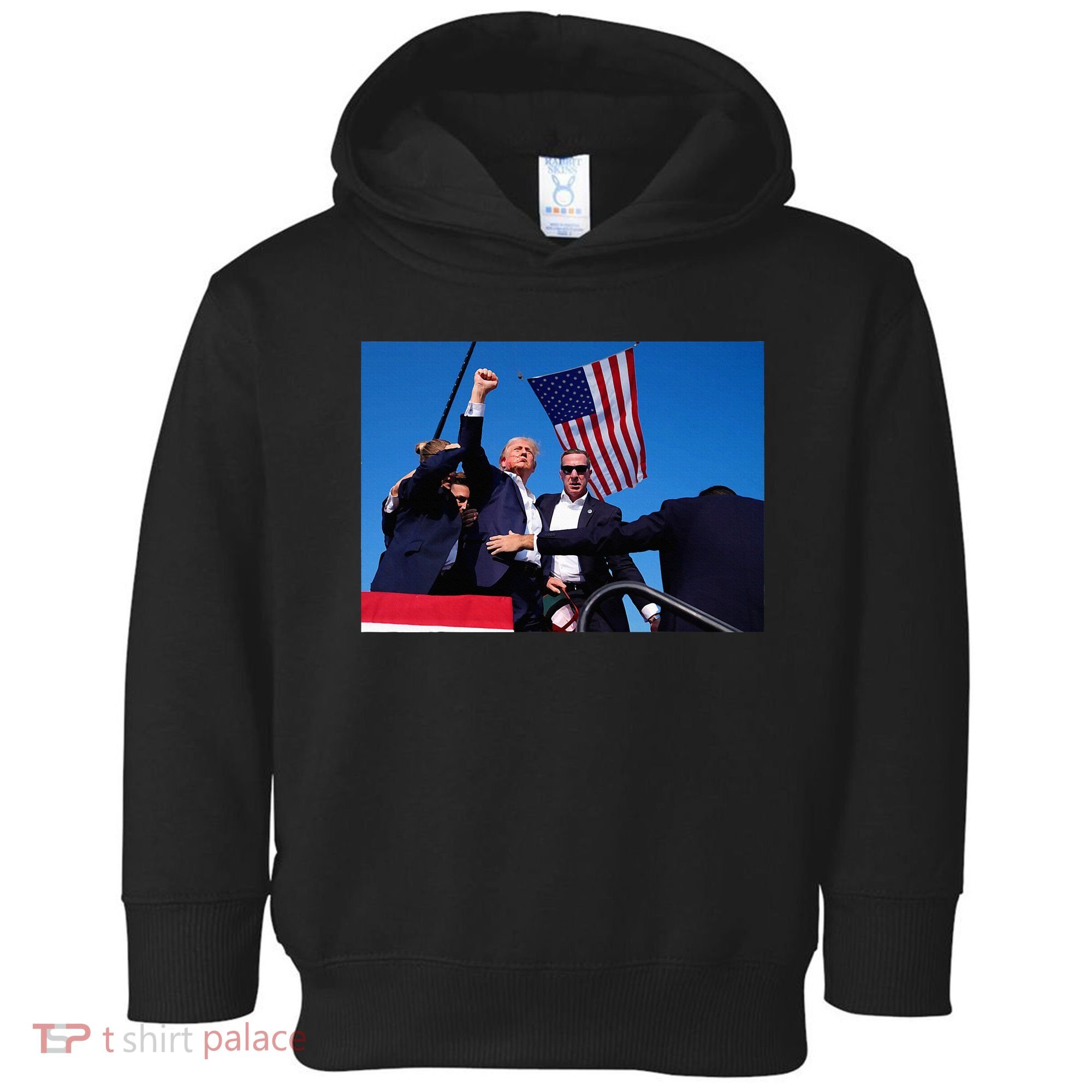 Trump 2024 Donald Trump Fist Pump Toddler Hoodie