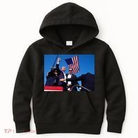 Trump 2024 Donald Trump Fist Pump Kids Hoodie thumb 0