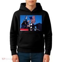 Trump 2024 Donald Trump Fist Pump Kids Hoodie thumb 4