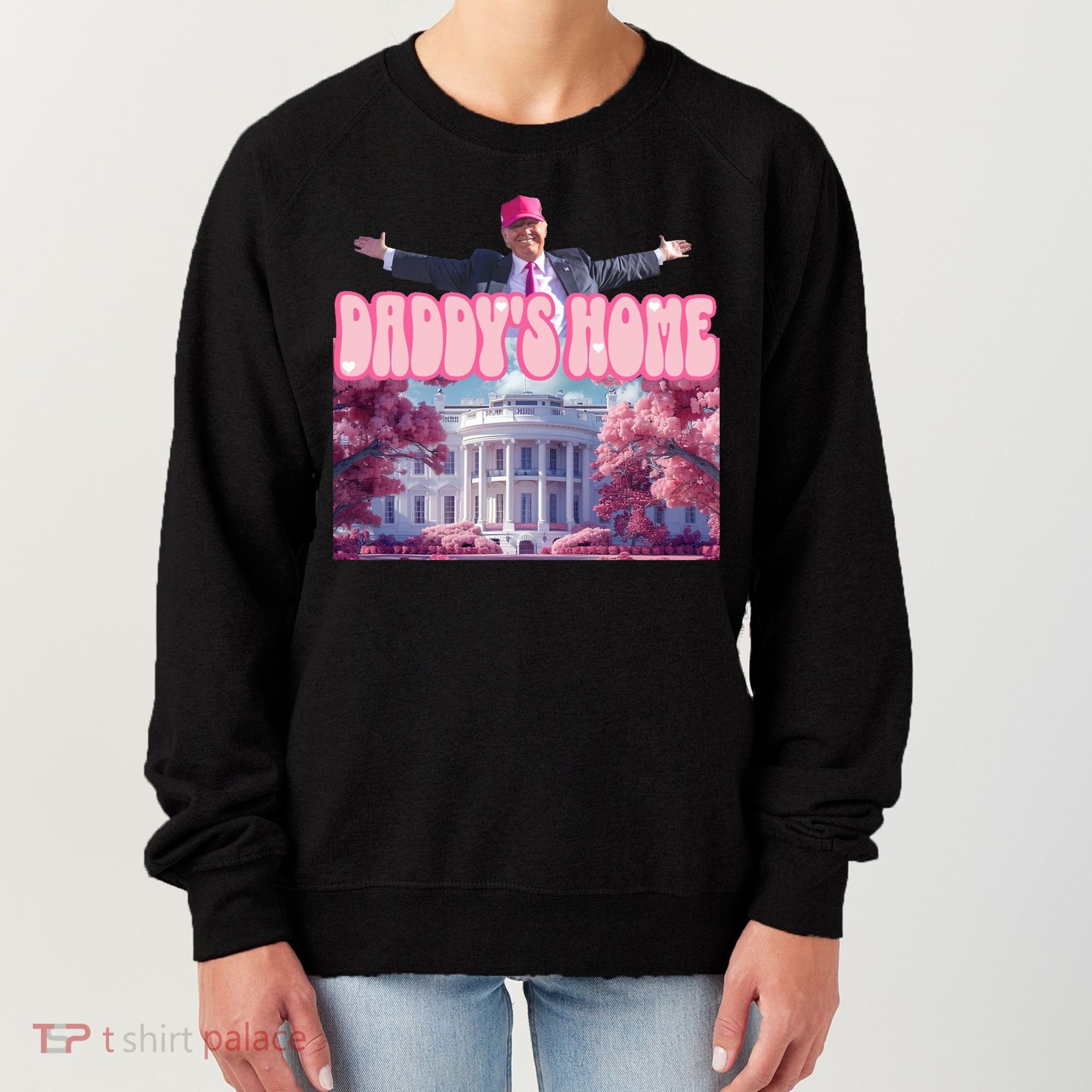 Trump 2024 Daddys Home Pink Classic Women's Sweatshirt
