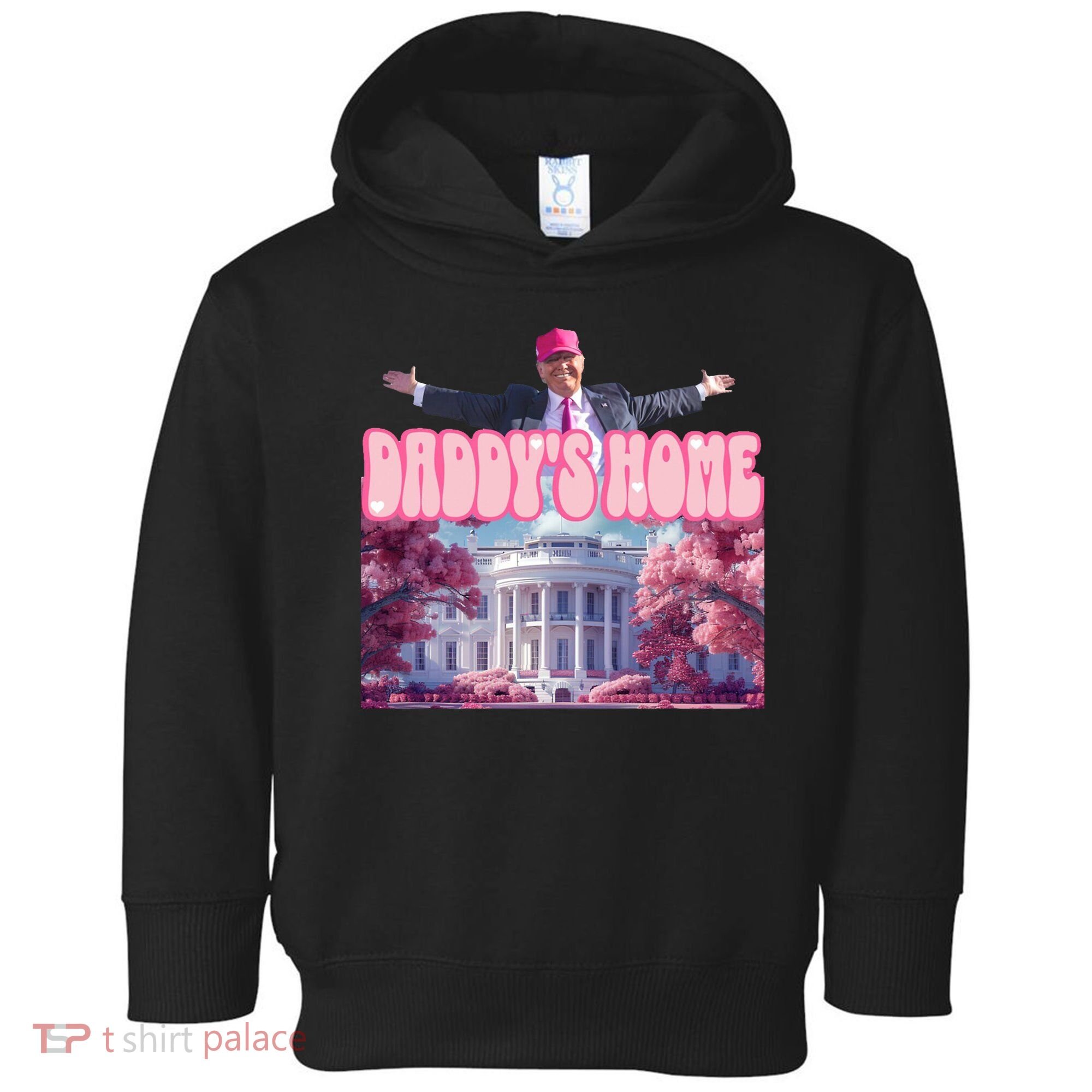 Trump 2024 Daddys Home Pink Classic Toddler Hoodie
