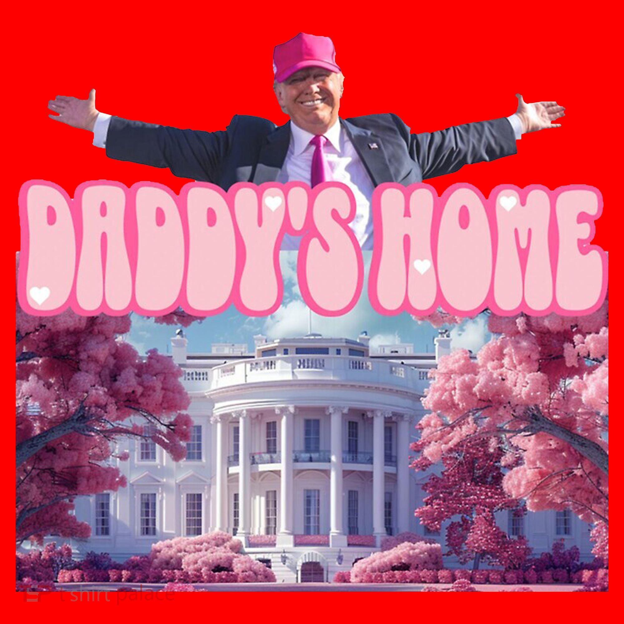 Trump 2024 Daddys Home Pink Classic Santa Hat