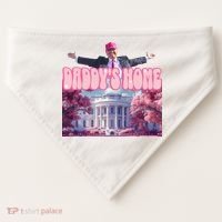 Trump 2024 Daddys Home Pink Classic USA-Made Doggie Bandana thumb 0
