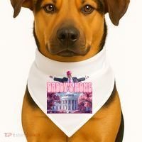 Trump 2024 Daddys Home Pink Classic USA-Made Doggie Bandana thumb 1
