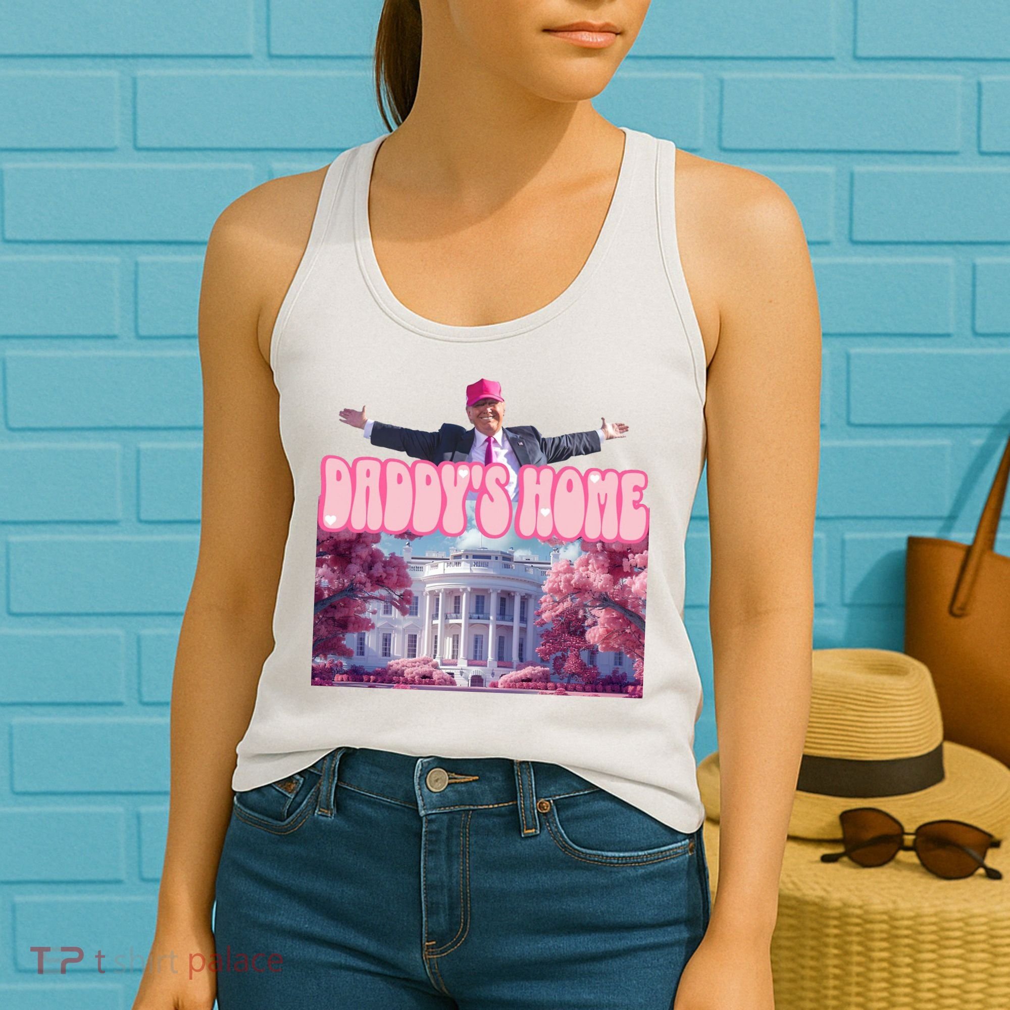 Trump 2024 Daddys Home Pink Classic Women's Tank Top