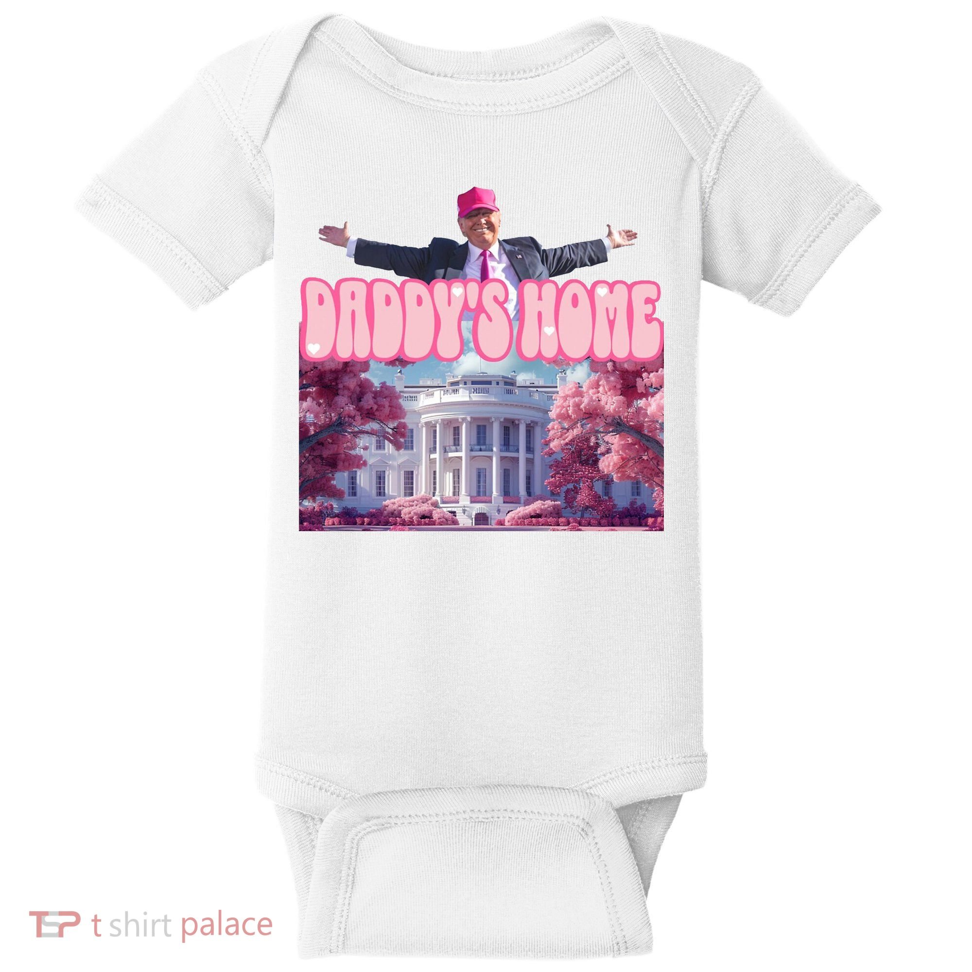 Trump 2024 Daddys Home Pink Classic Baby Bodysuit
